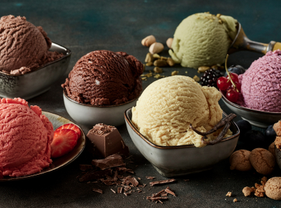 glaces artisanales au lait de vaches